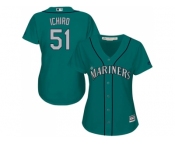 Women's Seattle Mariners #51 Ichiro Suzuki Green Alternate Stitched MLB Jersey