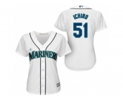 Women's Seattle Mariners #51 Ichiro Suzuki White Fashion Stitched MLB Jersey