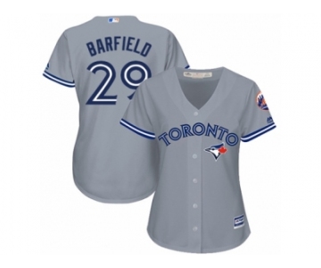 Women Majestic Toronto Blue Jays #29 Jesse Barfield Replica Grey Road MLB Jersey