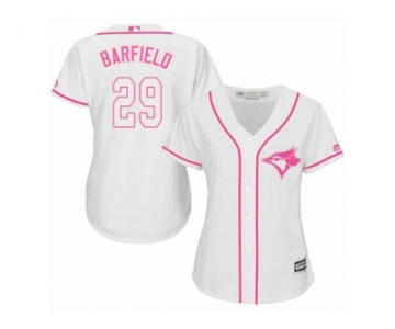 Women Majestic Toronto Blue Jays #29 Jesse Barfield Replica White Fashion Cool Base MLB Jersey