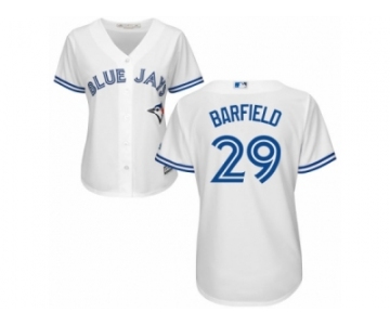 Women Majestic Toronto Blue Jays #29 Jesse Barfield Replica White Home MLB Jersey