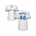 Women Majestic Toronto Blue Jays #46 Brett Anderson Authentic White Home MLB Jersey