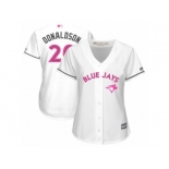 Women Mother's Day Toronto Blue Jays #20 Josh Donaldson White Replica Jersey