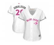 Women Mother's Day Toronto Blue Jays #20 Josh Donaldson White Replica Jersey