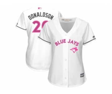 Women Mother's Day Toronto Blue Jays #20 Josh Donaldson White Replica Jersey