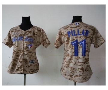 Women Toronto Blue Jays #11 Kevin Pillar Camo Fashion Stitched MLB Jersey