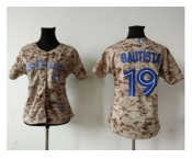 Women Toronto Blue Jays #19 Jose Bautista Camo Fashion Stitched MLB Jersey