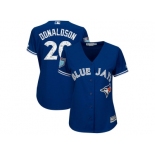 Women Toronto Blue Jays #20 Josh Donaldson Majestic Royal 2018 Spring Training Cool Base Player Jersey