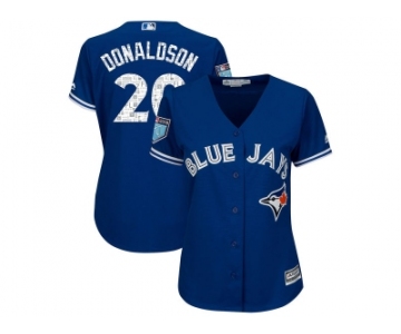 Women Toronto Blue Jays #20 Josh Donaldson Majestic Royal 2018 Spring Training Cool Base Player Jersey