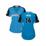 Women's Majestic Toronto Blue Jays #14 Justin Smoak Replica Blue American League 2017 MLB All-Star MLB Jersey