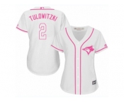 Women's Majestic Toronto Blue Jays #2 Troy Tulowitzki Replica White Fashion Cool Base MLB Jersey