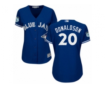 Women's Majestic Toronto Blue Jays #20 Josh Donaldson Authentic Royal Blue 2017 Spring Training Cool Base MLB Jersey