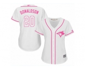 Women's Majestic Toronto Blue Jays #20 Josh Donaldson Replica White Fashion Cool Base MLB Jersey