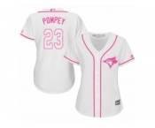 Women's Majestic Toronto Blue Jays #23 Dalton Pompey Replica White Fashion Cool Base MLB Jersey