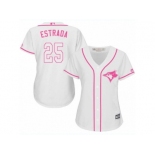 Women's Majestic Toronto Blue Jays #25 Marco Estrada Replica White Fashion Cool Base MLB Jersey