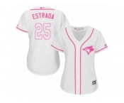 Women's Majestic Toronto Blue Jays #25 Marco Estrada Replica White Fashion Cool Base MLB Jersey