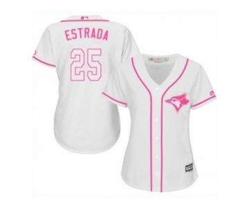 Women's Majestic Toronto Blue Jays #25 Marco Estrada Replica White Fashion Cool Base MLB Jersey