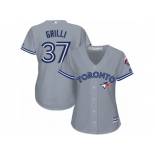 Women's Majestic Toronto Blue Jays #37 Jason Grilli Authentic Grey Road MLB Jersey