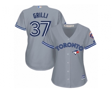 Women's Majestic Toronto Blue Jays #37 Jason Grilli Authentic Grey Road MLB Jersey