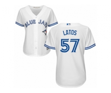 Women's Majestic Toronto Blue Jays #57 Mat Latos Authentic White Home MLB Jersey