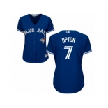 Women's Majestic Toronto Blue Jays #7 B.J. Upton Authentic Blue Alternate MLB Jersey