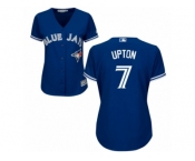 Women's Majestic Toronto Blue Jays #7 B.J. Upton Authentic Blue Alternate MLB Jersey