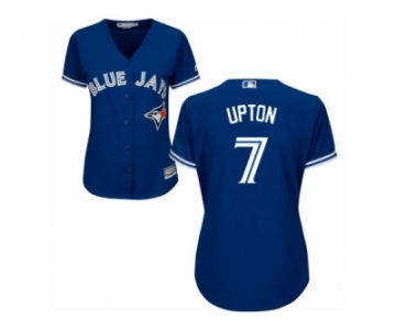 Women's Majestic Toronto Blue Jays #7 B.J. Upton Authentic Blue Alternate MLB Jersey