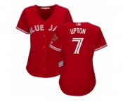 Women's Majestic Toronto Blue Jays #7 B.J. Upton Replica Red Canada Day MLB Jersey