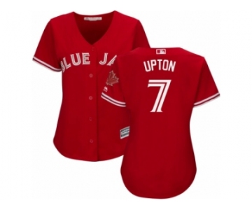 Women's Majestic Toronto Blue Jays #7 B.J. Upton Replica Red Canada Day MLB Jersey