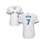 Women's Majestic Toronto Blue Jays #7 B.J. Upton Replica White Home MLB Jersey