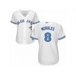 Women's Majestic Toronto Blue Jays #8 Kendrys Morales Replica White Home MLB Jersey