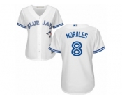 Women's Majestic Toronto Blue Jays #8 Kendrys Morales Replica White Home MLB Jersey