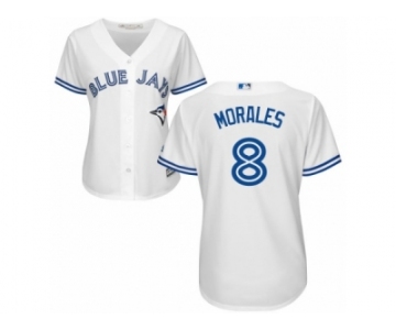 Women's Majestic Toronto Blue Jays #8 Kendrys Morales Replica White Home MLB Jersey