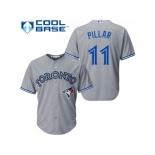 Women's Toronto Blue Jays #11 Kevin Pillar Grey Road Stitched MLB Jersey