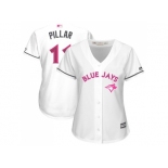 Women's Toronto Blue Jays #11 Kevin Pillar White Mother's Day Cool Base Stitched MLB Jersey