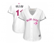 Women's Toronto Blue Jays #11 Kevin Pillar White Mother's Day Cool Base Stitched MLB Jersey