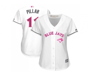 Women's Toronto Blue Jays #11 Kevin Pillar White Mother's Day Cool Base Stitched MLB Jersey