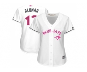 Women's Toronto Blue Jays #12 Roberto Alomar White Mother's Day Cool Base Stitched MLB Jersey