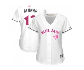 Women's Toronto Blue Jays #12 Roberto Alomar White Mother's Day Cool Base Stitched MLB Jersey