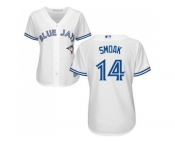 Women's Toronto Blue Jays #14 Justin Smoak White Home Stitched MLB Jersey