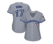 Women's Toronto Blue Jays #17 Ryan Goins Grey Road Stitched MLB Jersey