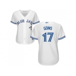 Women's Toronto Blue Jays #17 Ryan Goins White Home Stitched MLB Jersey