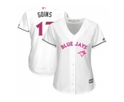 Women's Toronto Blue Jays #17 Ryan Goins White Mother's Day Cool Base Stitched MLB Jersey