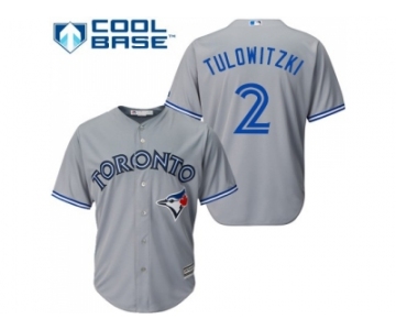 Women's Toronto Blue Jays #2 Troy Tulowitzki Grey Road Stitched MLB Jersey