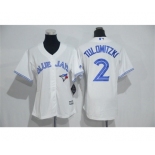 Women's Toronto Blue Jays #2 Troy Tulowitzki White Cool Base Jersey