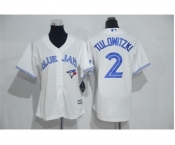 Women's Toronto Blue Jays #2 Troy Tulowitzki White Cool Base Jersey