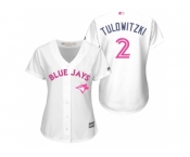 Women's Toronto Blue Jays #2 Troy Tulowitzki White Home 2016 Mother's Day Cool Base Jersey