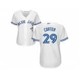 Women's Toronto Blue Jays #29 Joe Carter White Home Stitched MLB Jersey