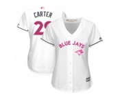 Women's Toronto Blue Jays #29 Joe Carter White Mother's Day Cool Base Stitched MLB Jersey