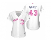 Women's Toronto Blue Jays #43 R.A. Dickey White Home 2016 Mother's Day Cool Base Jersey